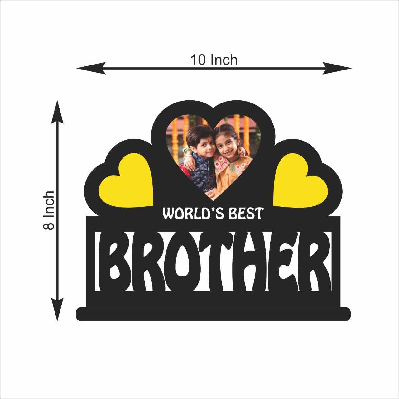MYGIFTYSHOP BROTHER Customized Wooden Photo Frame Table Top 10 X 8 in - | Birthday Raksha bandhan Rakhi Bhaidooj Gift | For Brot